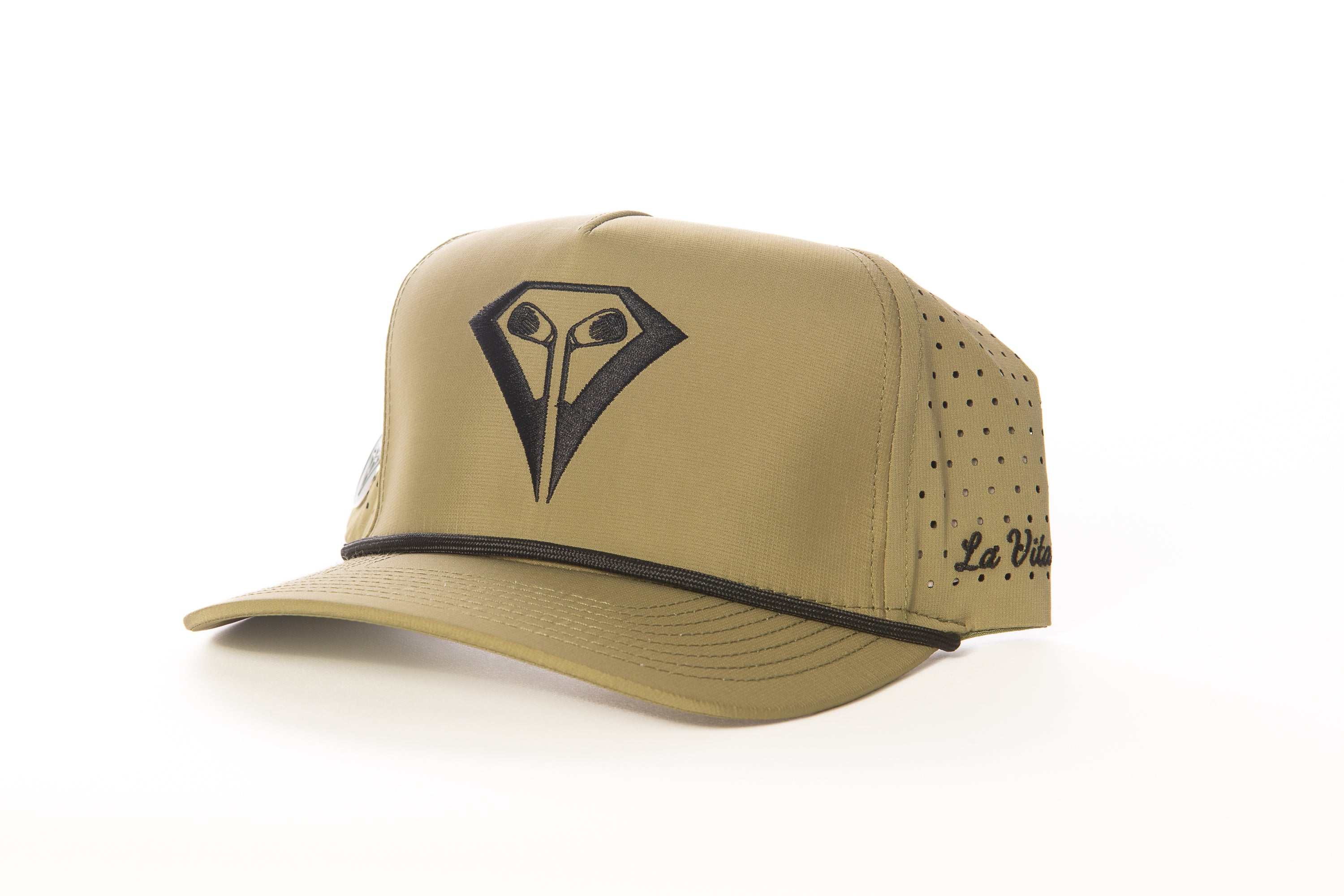 La Vita Golf Rope Hat Moss Green with Black Logo