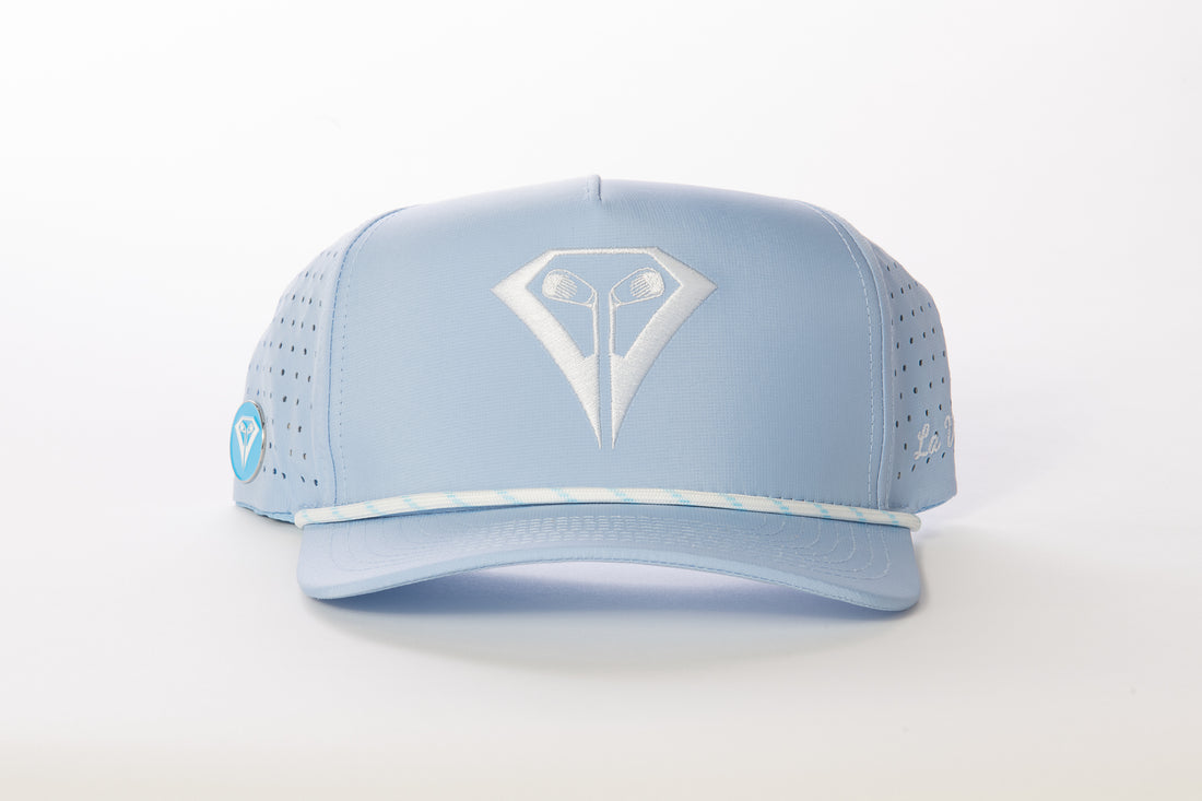 La Vita Golf Rope Hat Powder Blue with White Logo