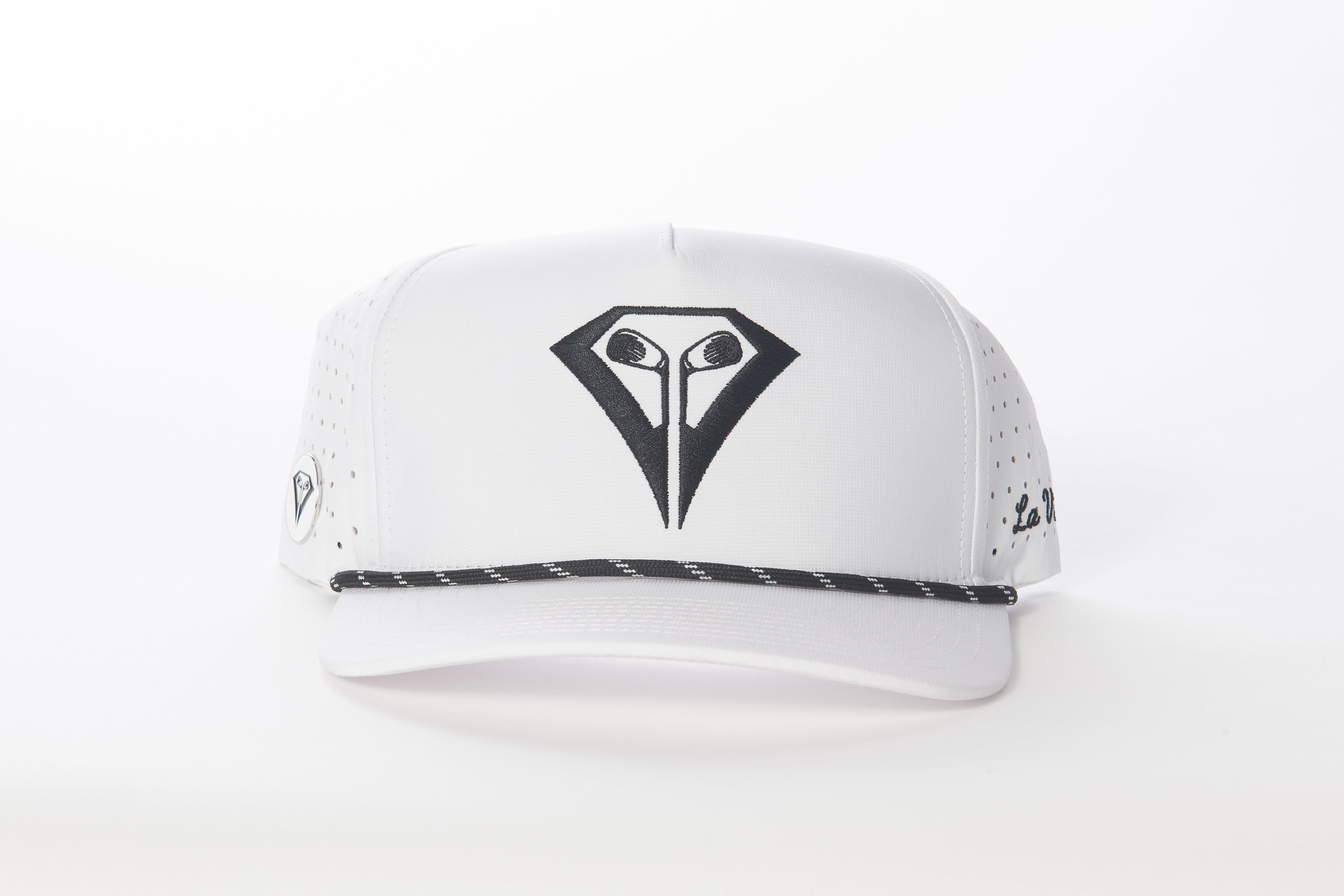 La Vita Golf Rope Hat White with Black Logo