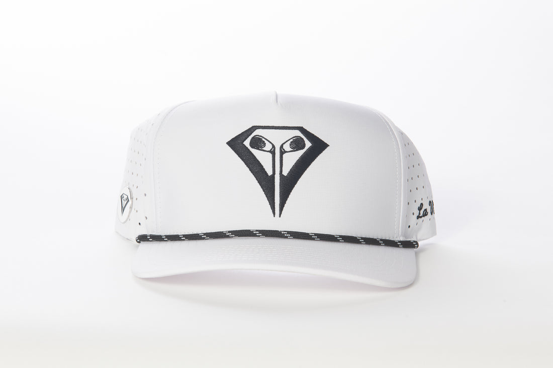 La Vita Golf Rope Hat White with Black Logo