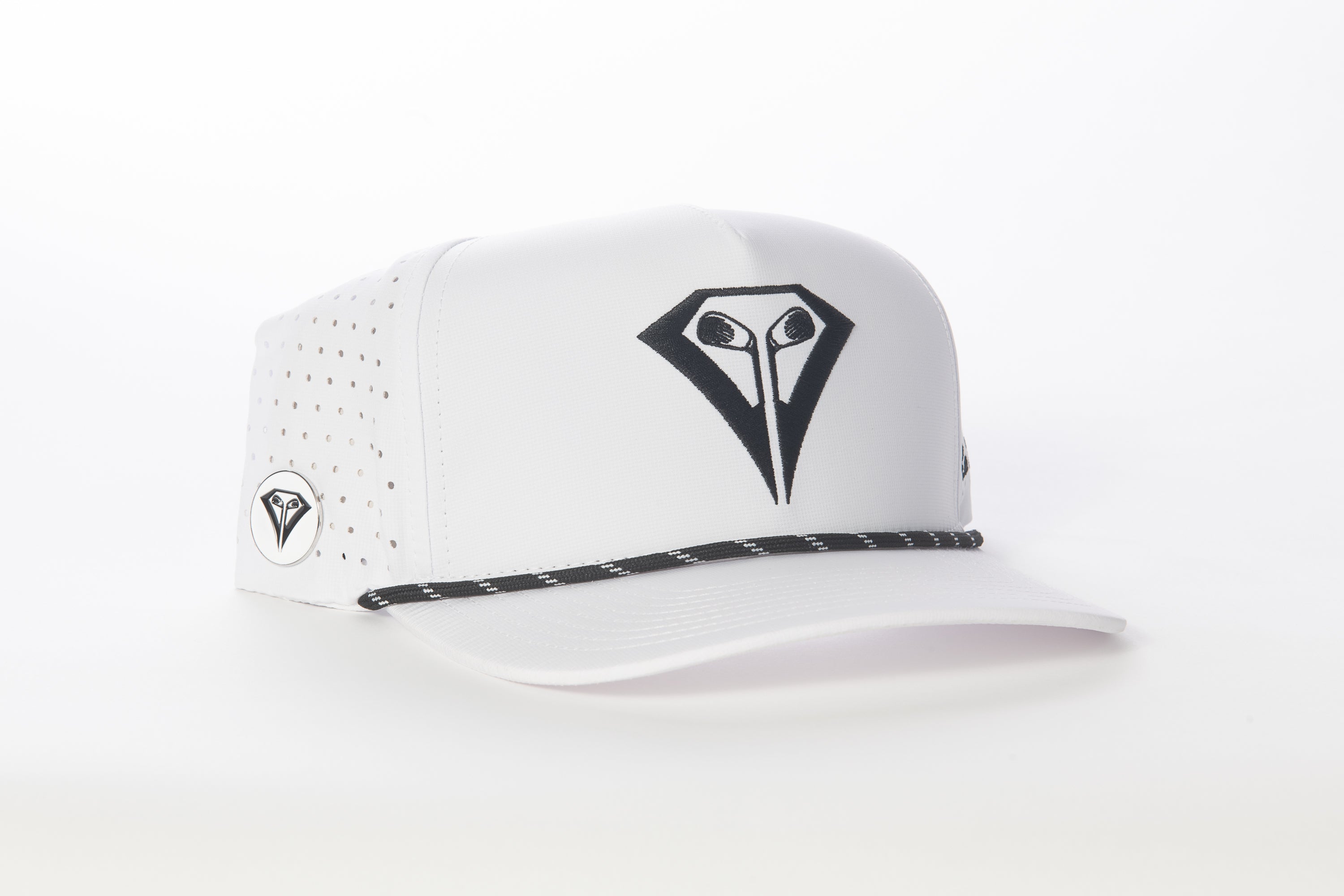 La Vita Golf Rope Hat White with Black Logo