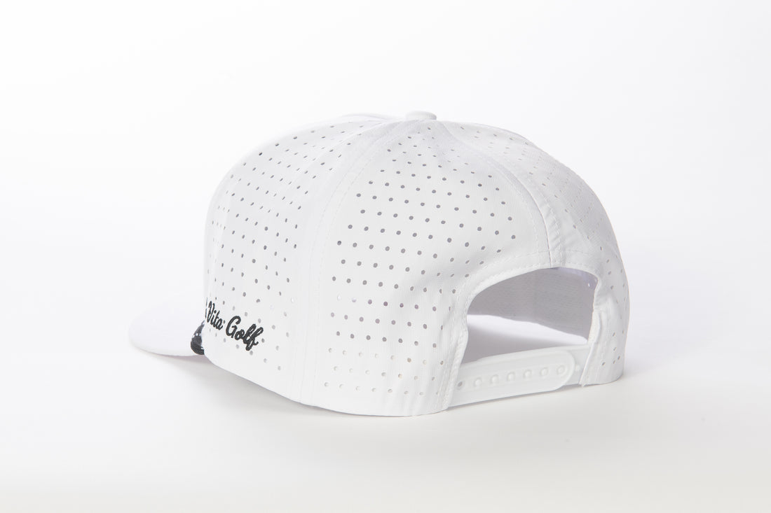 La Vita Golf Rope Hat White with Black Logo