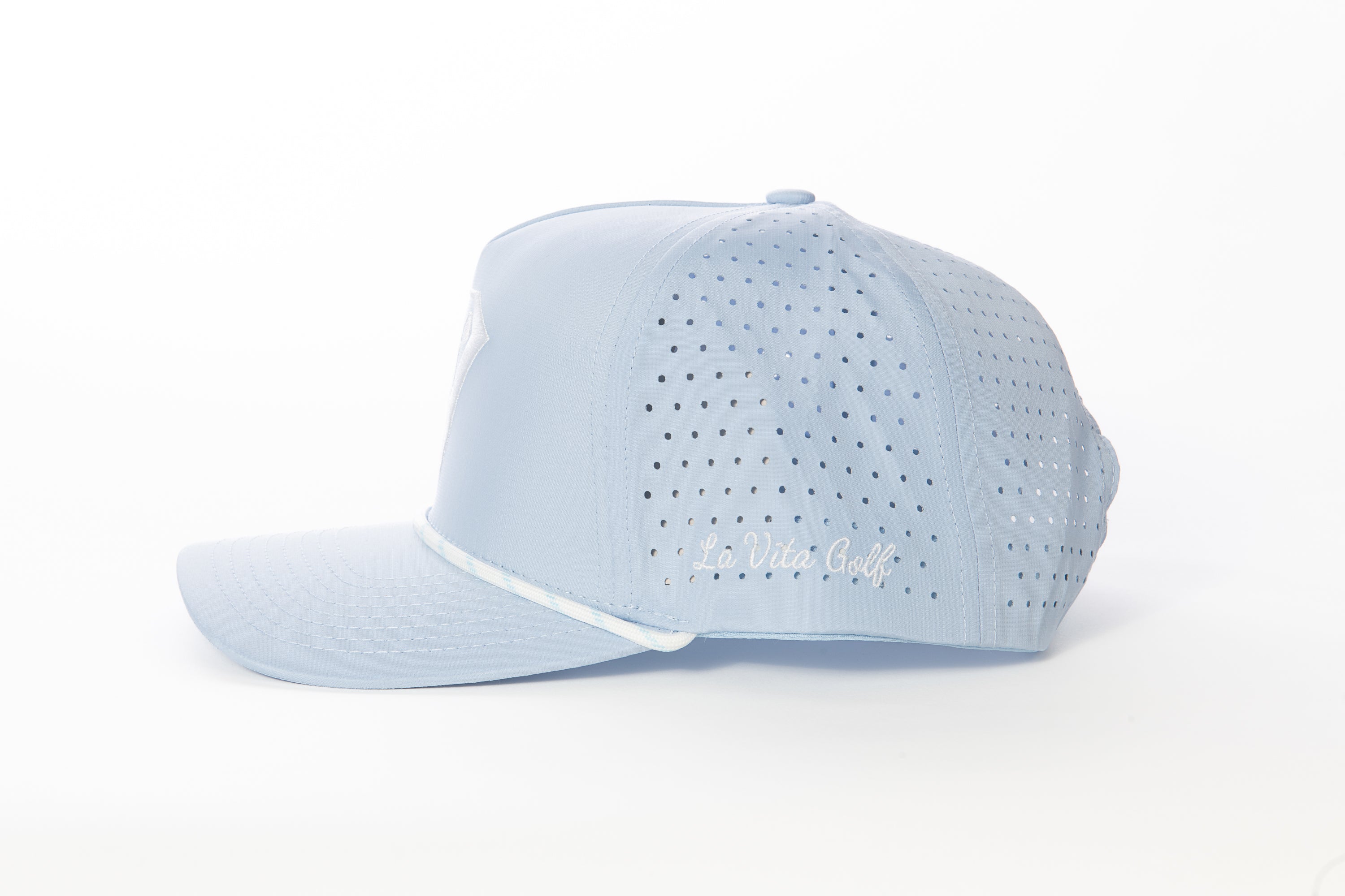 La Vita Golf Rope Hat Powder Blue with White Logo
