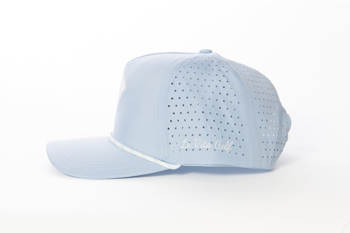 La Vita Golf Rope Hat Powder Blue with White Logo