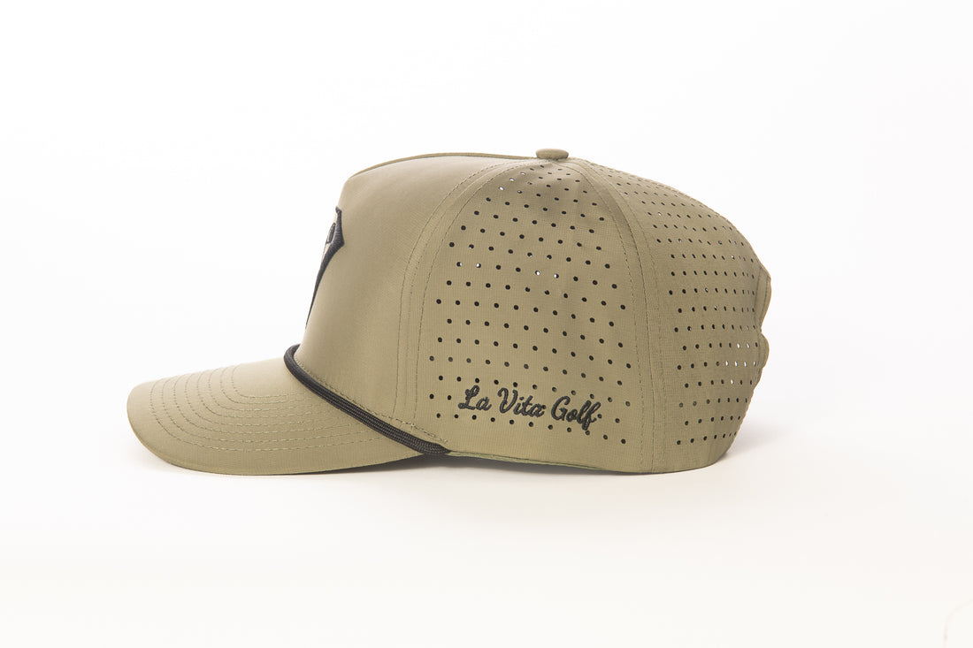La Vita Golf Rope Hat Moss Green with Black Logo