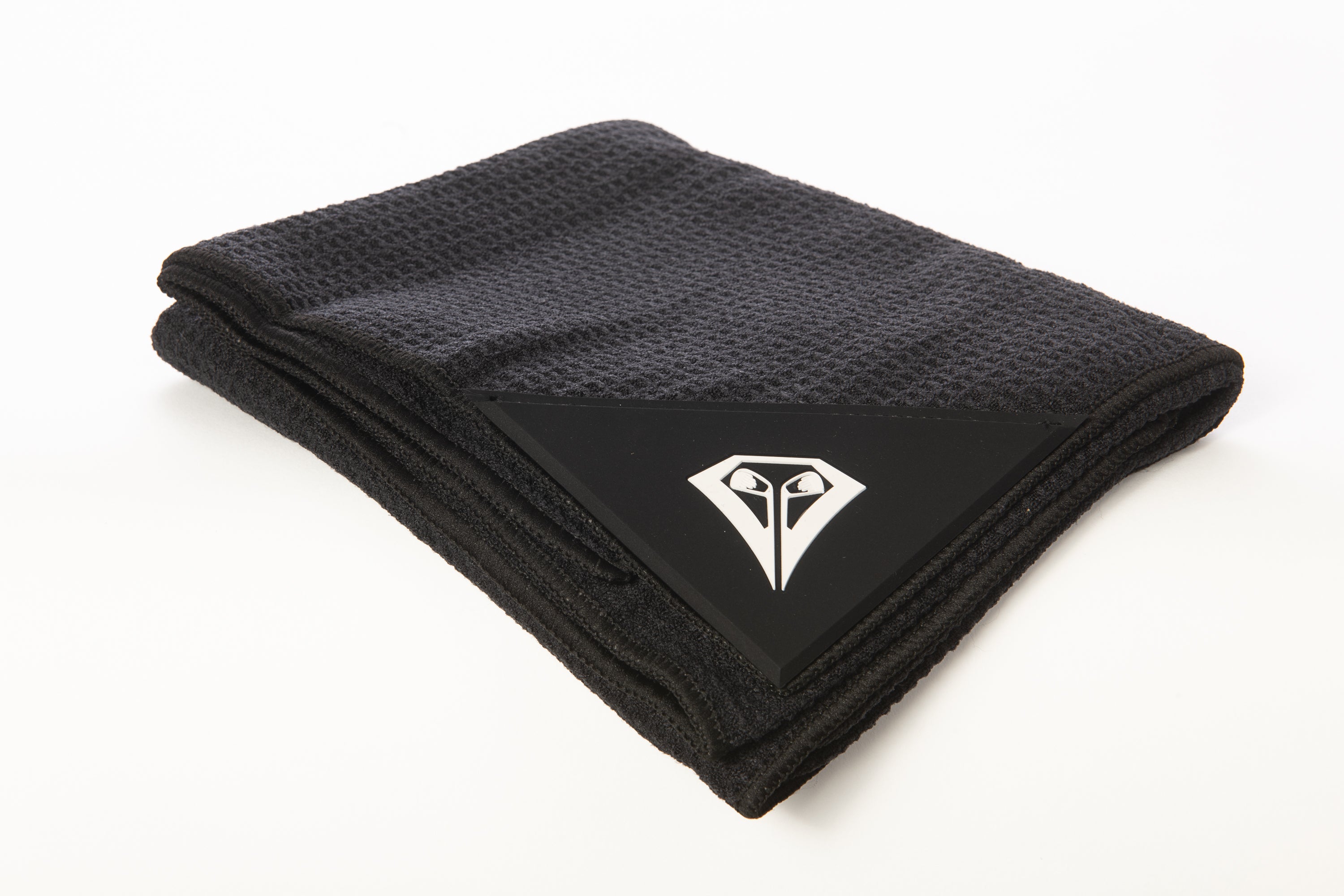 Black Magnetic Golf Towel with Club Brush