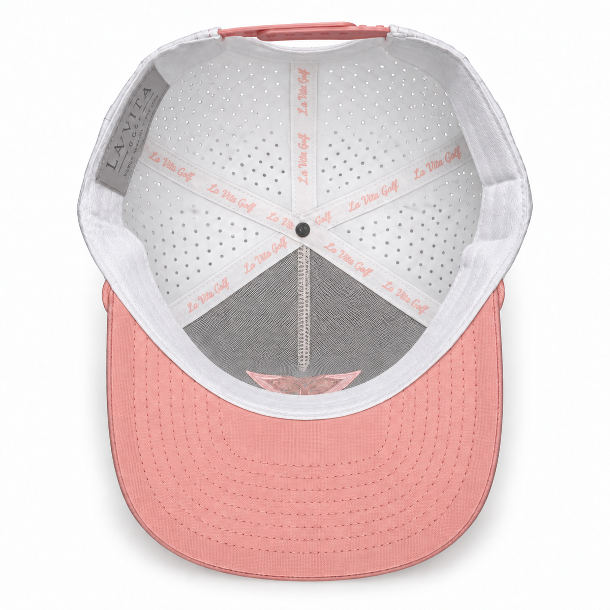 La Vita Golf Signature Rope Hat (Just Peachy) - rope-brim golf snapback, image 6