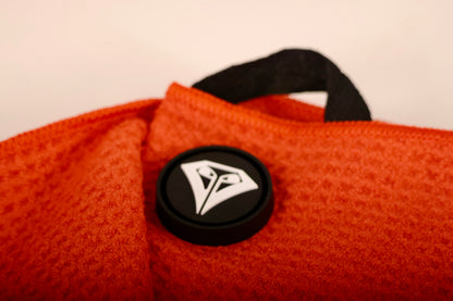 Red Magnetic Golf Towel with Club Brush