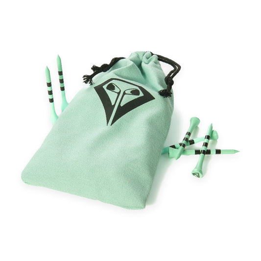 La Vita golf tees, mint — bag of fifty with drawstring pouch