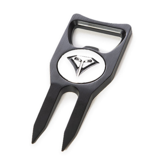 La Vita Golf Magnetic Divot Tool + Ball Marker - magnetic divot tool with ball marker, front view on a plain white background