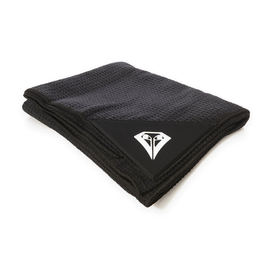 La Vita Golf Magnetic Tour Towel in Midnight Black with integrated club brush