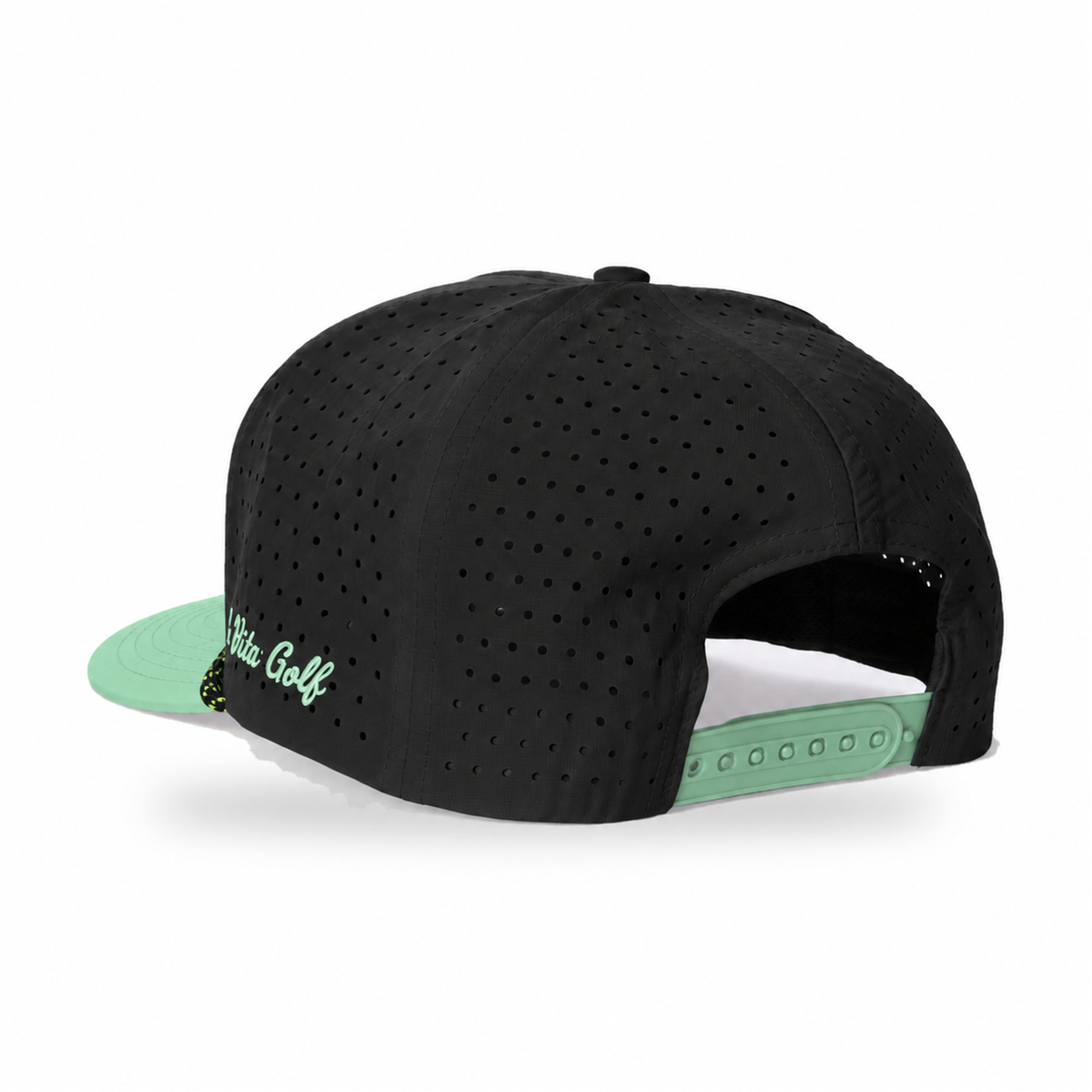 La Vita Golf Signature Rope Hat in Mint Chip – back view showing the adjustable snapback closure