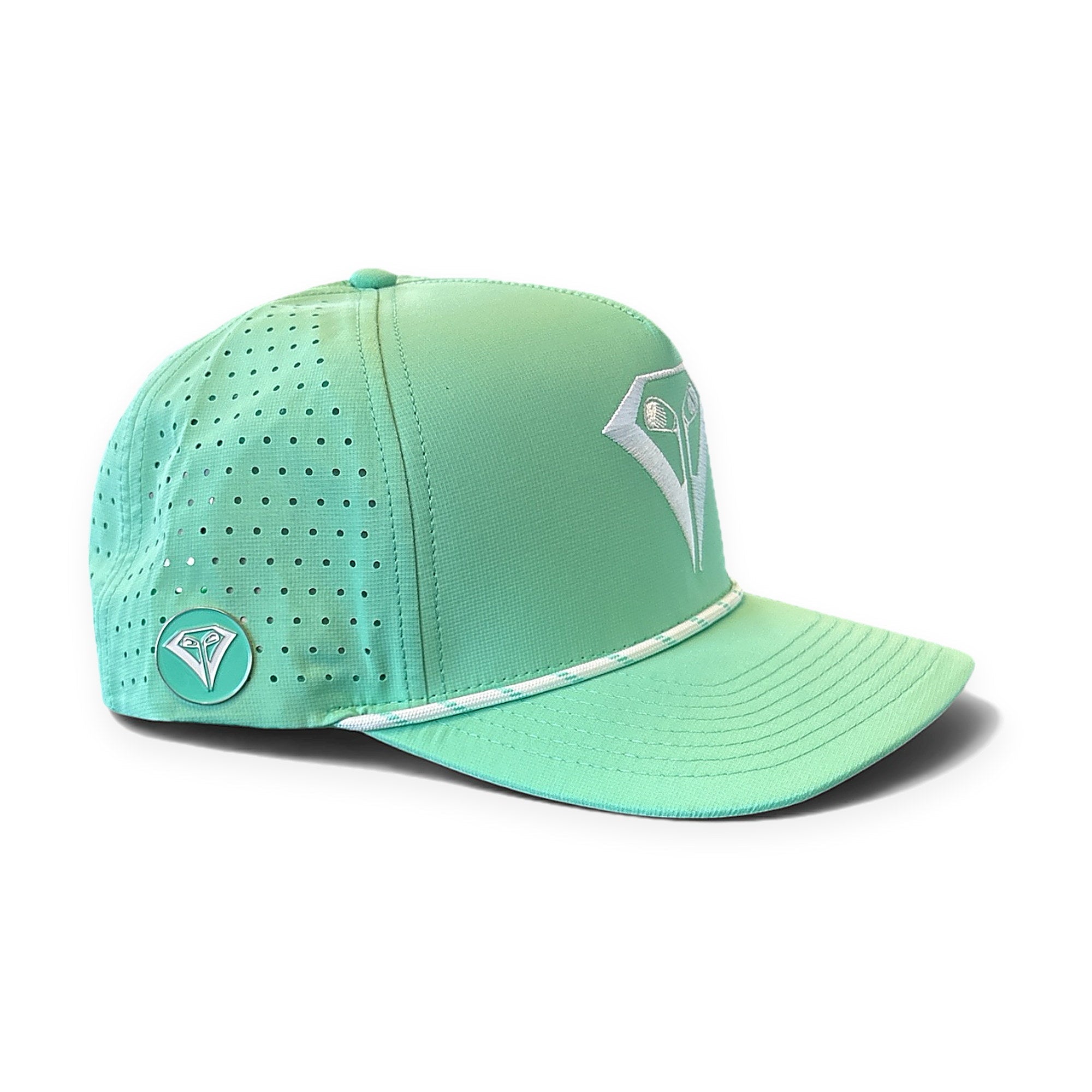 La Vita Golf The Classic Rope Hat (Mint) - rope-brim golf cap, angled view on a plain white background