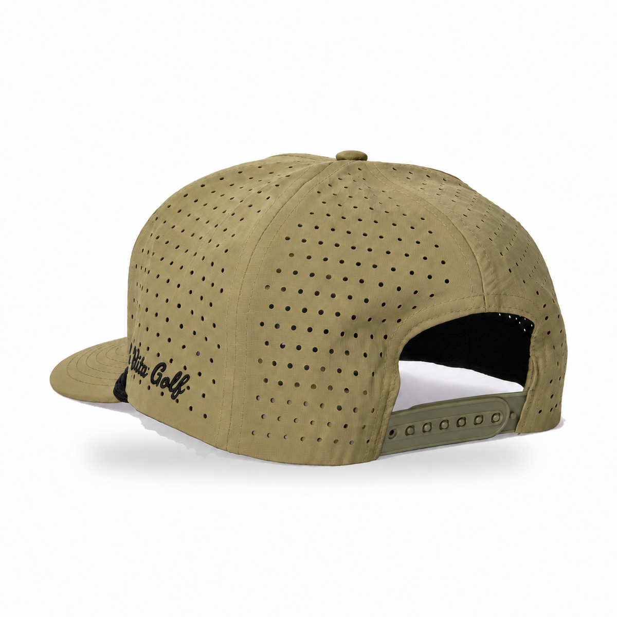 La Vita Golf Signature Rope Hat in Moss Green – back view showing the adjustable snapback closure