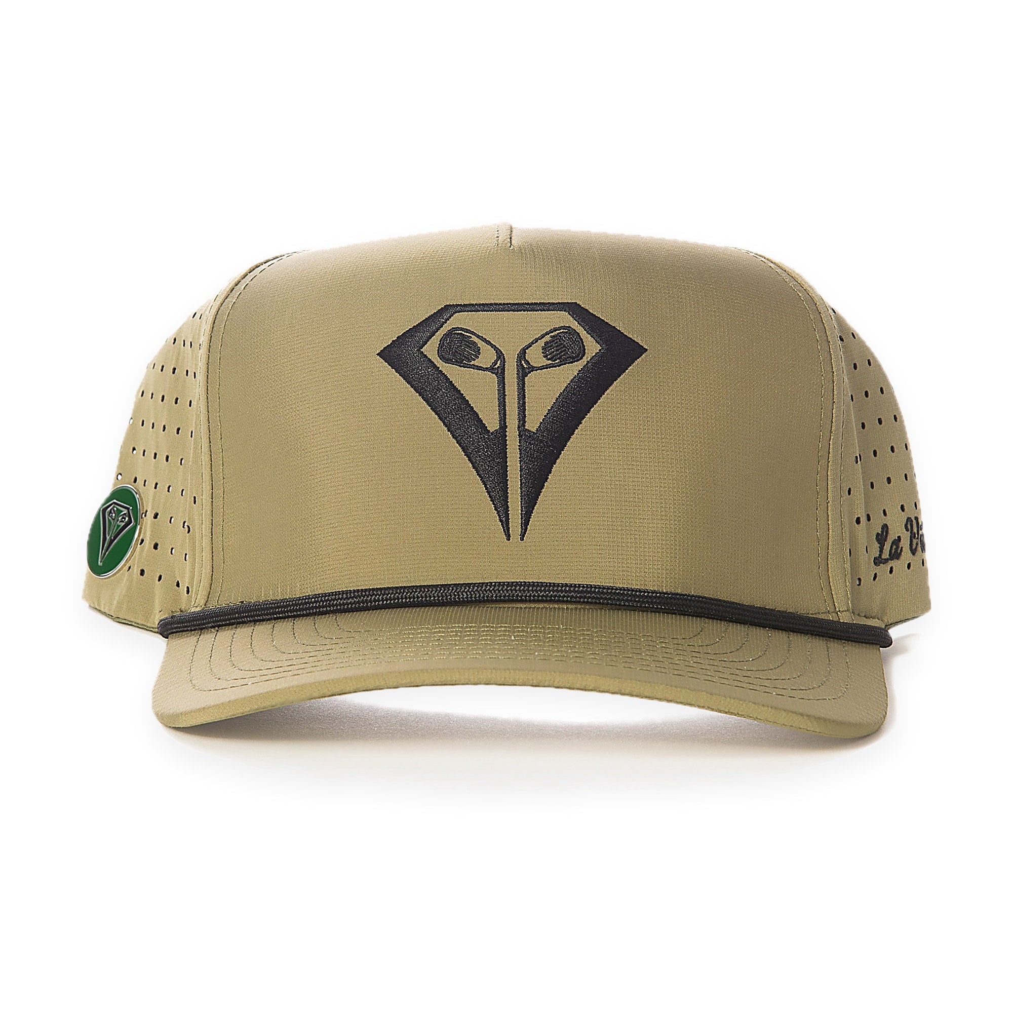 La Vita Golf The Classic Rope Hat (Moss Green) - rope-brim golf cap, alternate view on a plain white background
