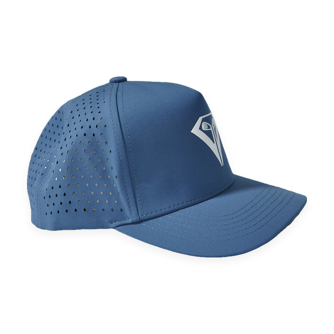 La Vita Golf Performance Hat - Pacific Blue - golf cap, angled view on a plain white background