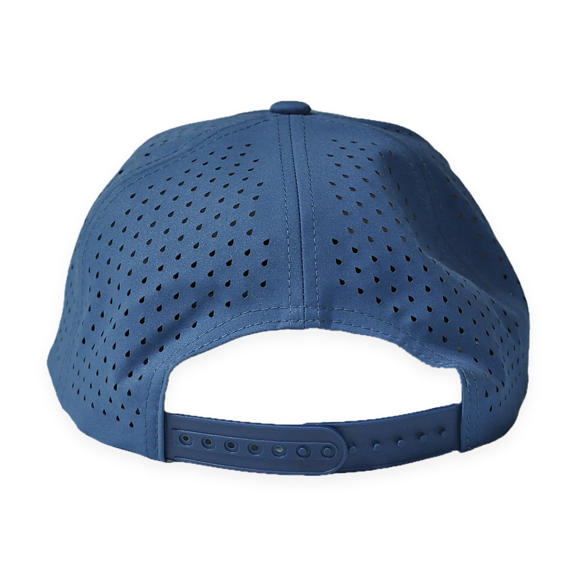 La Vita Golf Performance Hat - Pacific Blue - golf cap, back view on a plain white background
