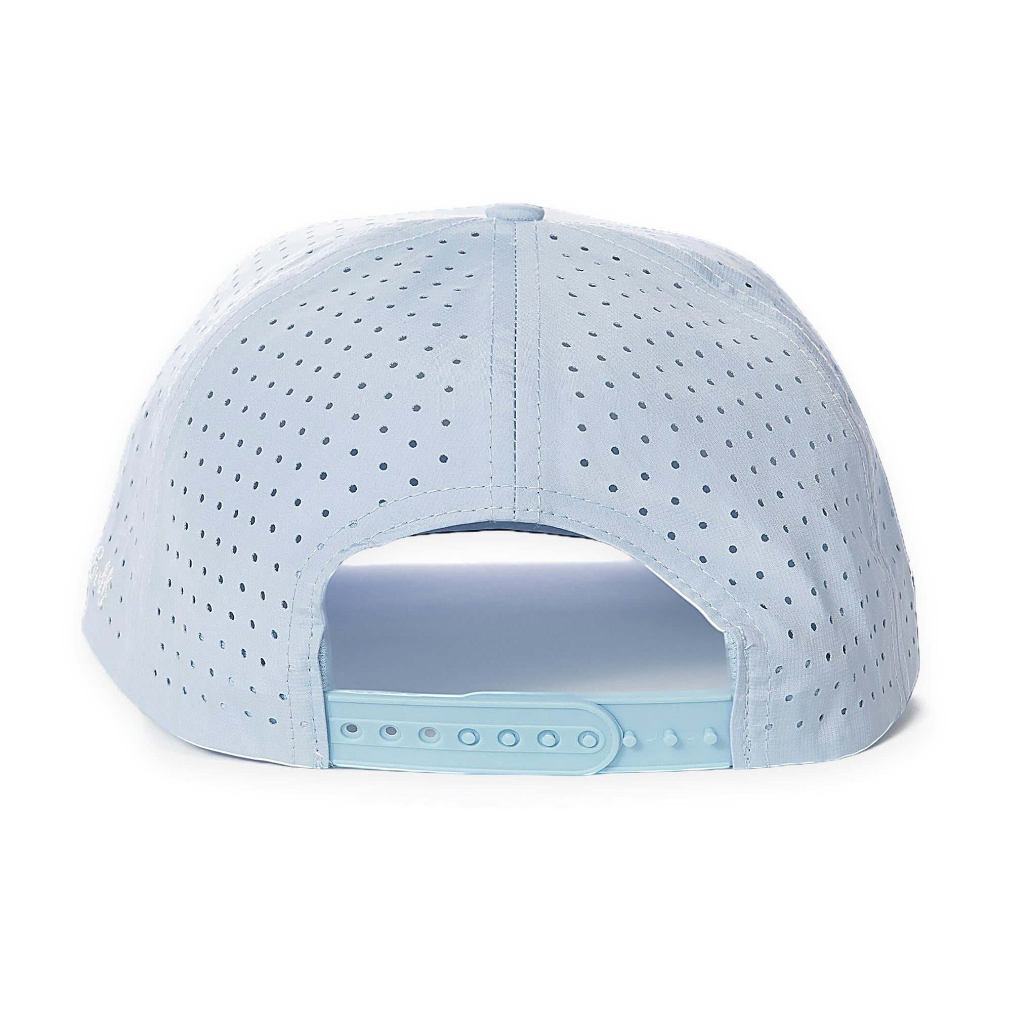 La Vita Golf The Classic Rope Hat (Powder Blue) - rope-brim golf cap, back view on a plain white background