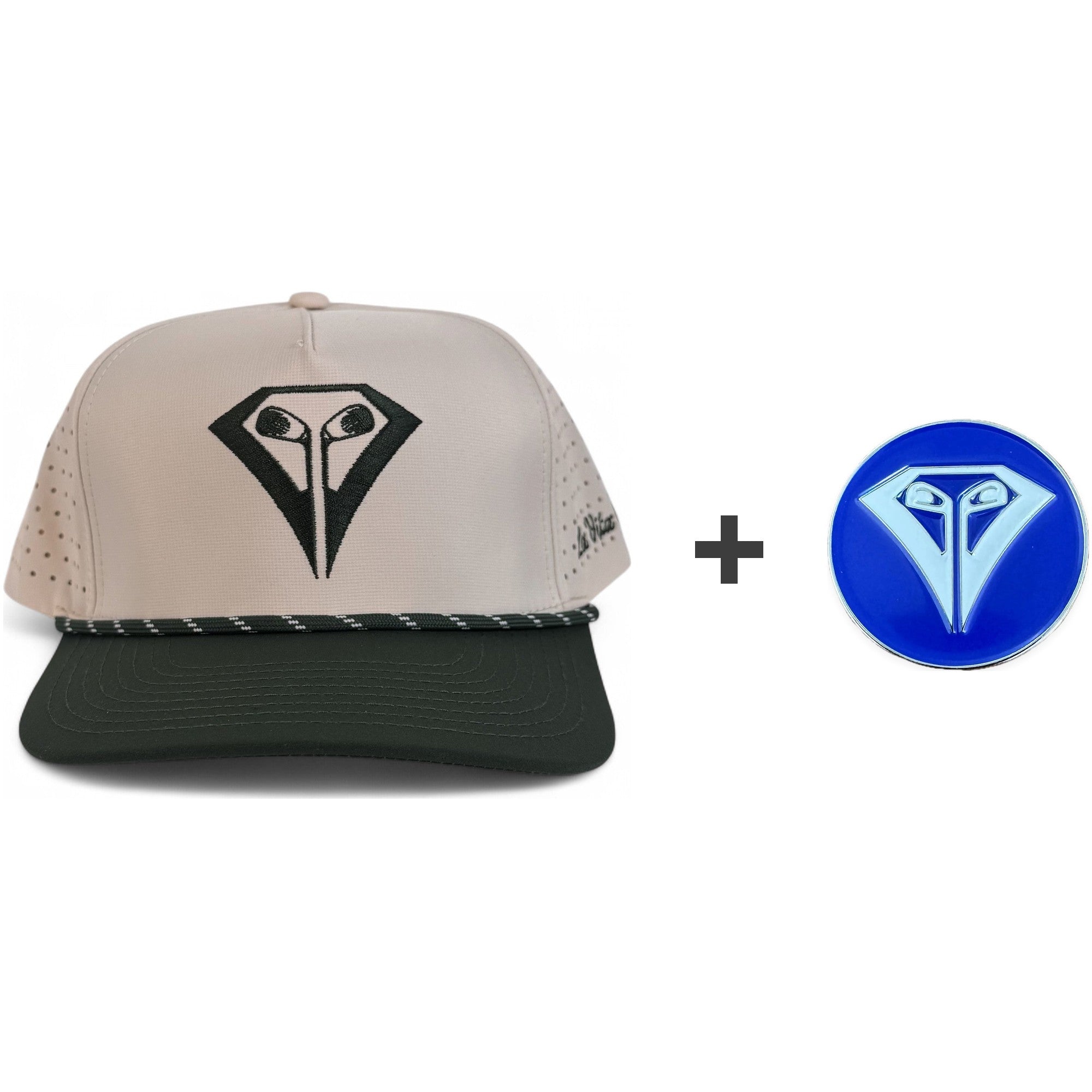 La Vita Golf The Classic Rope Hat (Ivy League) + Royal Blue magnetic ball marker bundle
