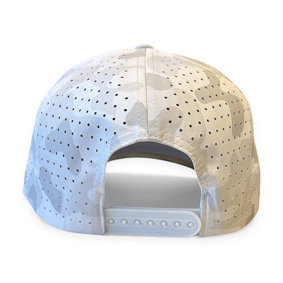 La Vita Golf "The Classic" Rope Hat (Snow Camo) - snow camo rope golf cap, back view on a plain white background
