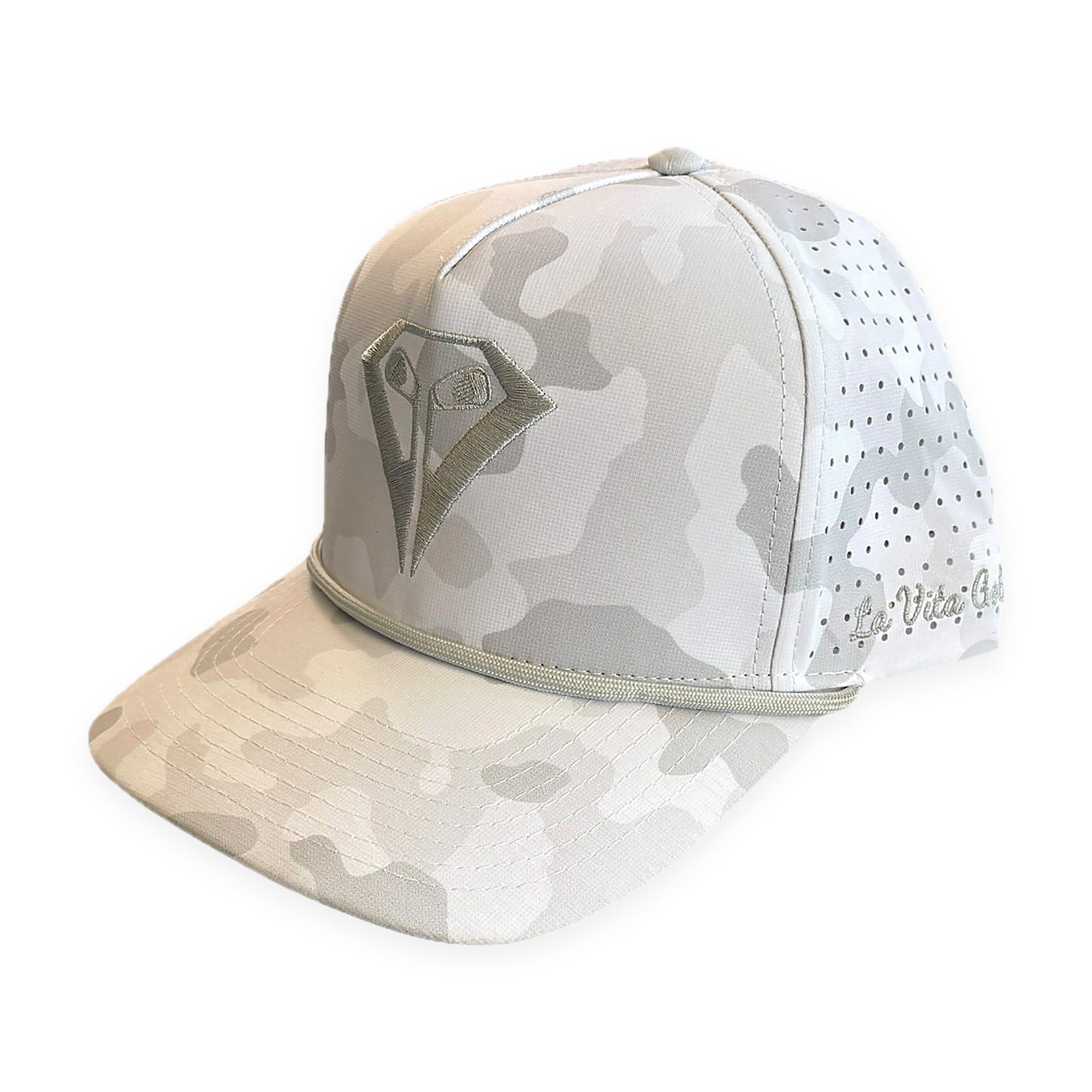 La Vita Golf The Classic Rope Hat + Free Mint Tees bundle, Snow Camo