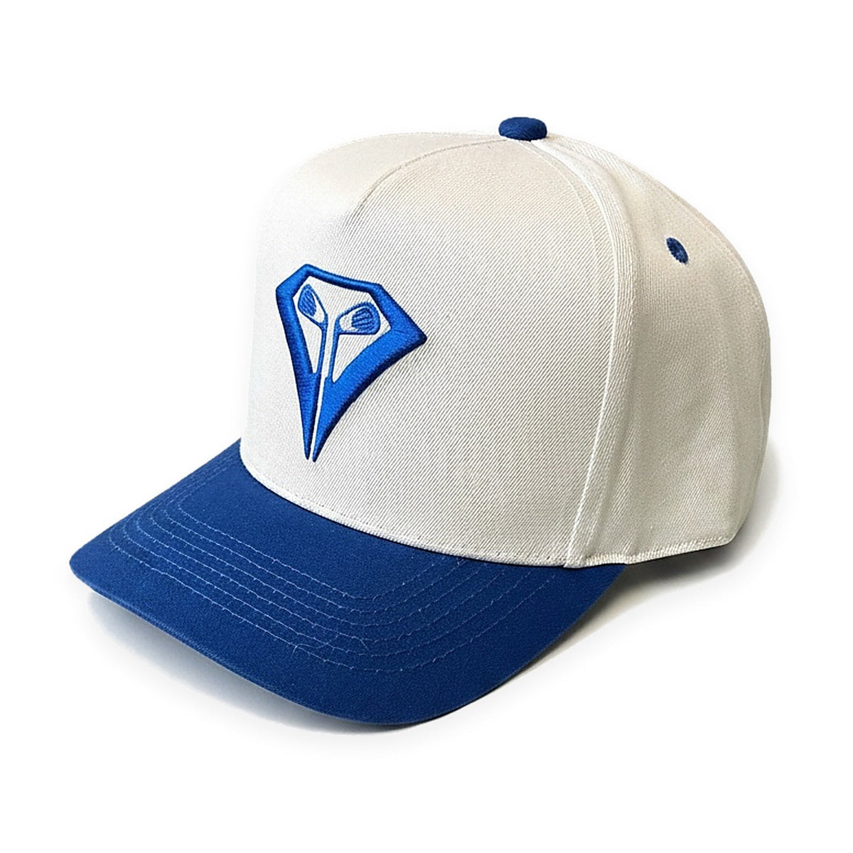 Two-Tone La Vita Hat (Blue) — three-quarter front view